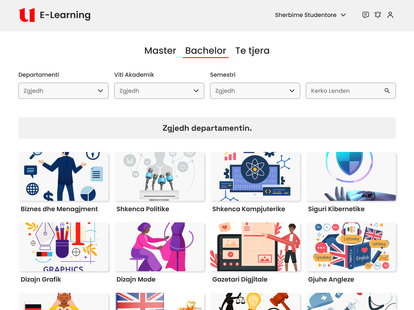 After — redesigned platform with filtering
